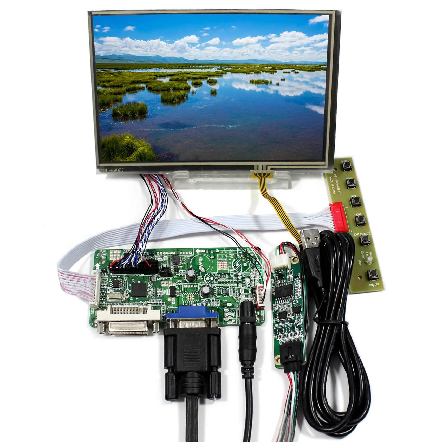 DVI + VGA ЖК-дисплей плате контроллера 7 "1280x800 N070ICG-LD1 ips ЖК-дисплей с Сенсорный экран