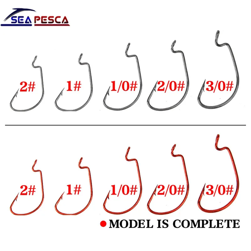 

SEAPESCA 50PCS Fishing Hook High Carbon Steel Barbed Fish Hooks Baitholder Crank Lead Sharp Worm Pond Fish Bait Holder JK60A