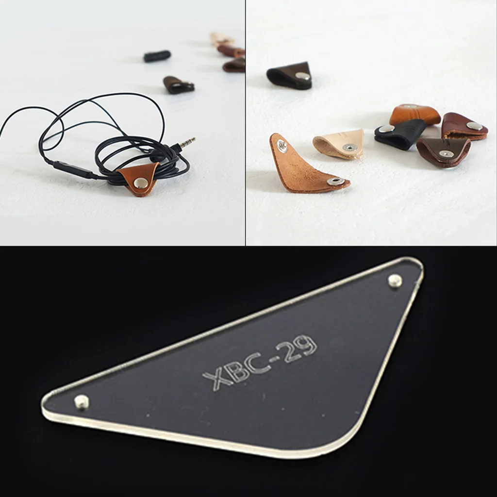 DIY Leather Headphone Cable Acrylic Template Stencil Leather Craft Pattern for Beginners 93*44mm
