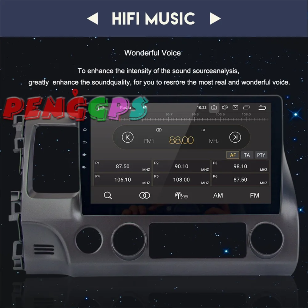 Top 10.2 inch Android 7.1 8.0 Car Radio GPS Navigation Headunit for Honda Civic Sedan 2007-2011 Multimedia no Car DVD Player Stereo 4