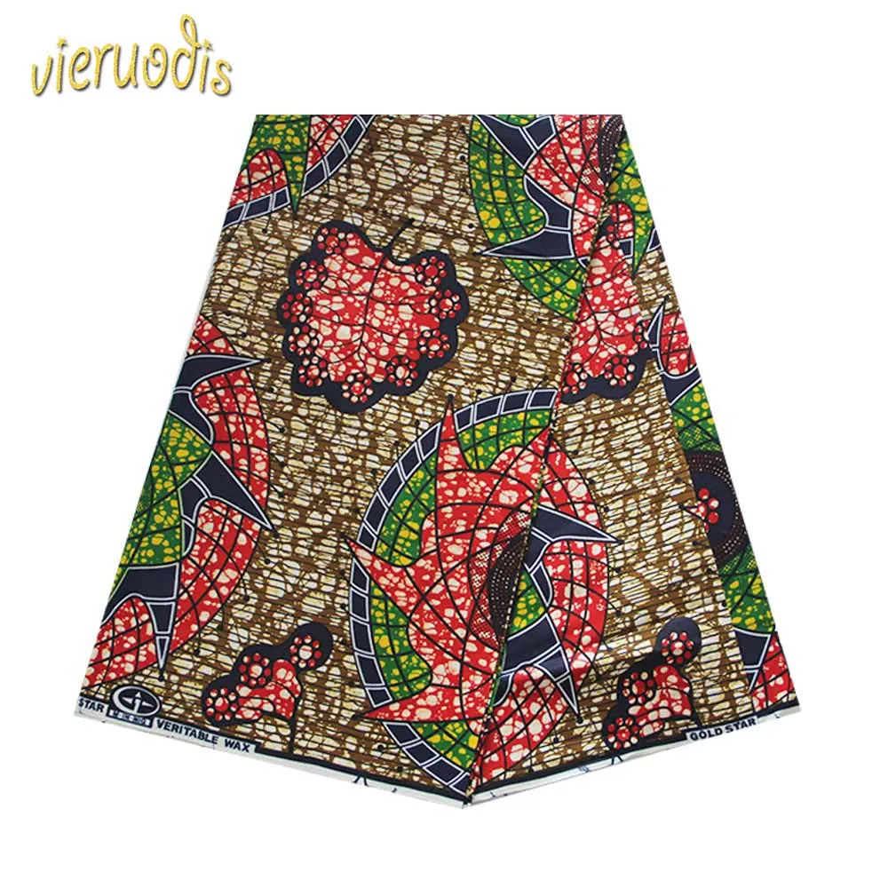 

6 Yards African Wax Prints Fabric dutch 100% Cotton Fabrics Material Dashiki Batik Real Floral for Dress A000481