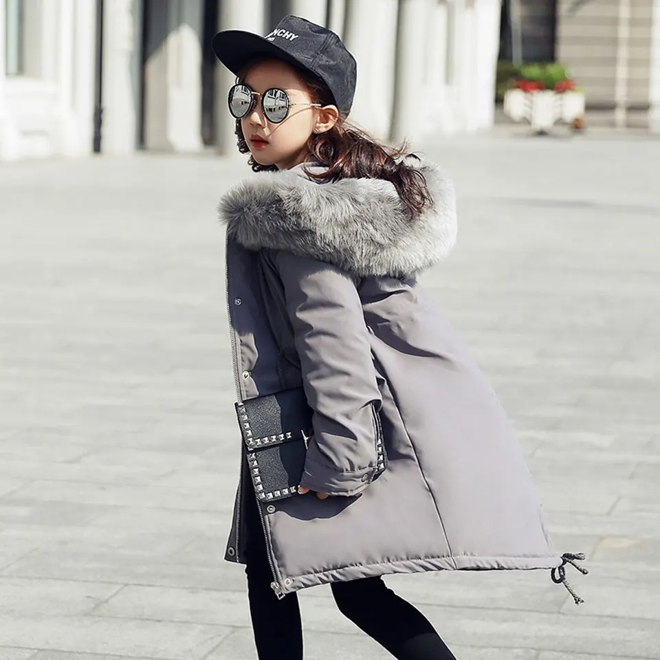

High quality 2018 New Winter Girls Hooded Jacket Zipper Winter Coat For Girls Kids Padded Jacket Casual Children's Outerwear
