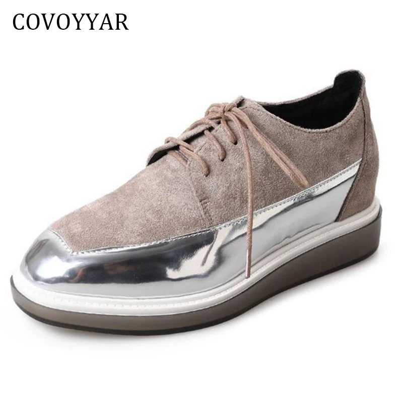 

COVOYYAR 2018 Fashion Sequin Women Sneakers Spring Autumn Platform Lace Up Casual Shoes Retro Flat Women Oxford Shoes WSN157