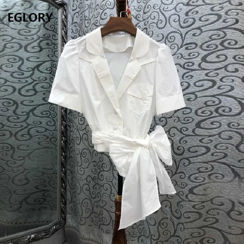 

High Quality New 2019 Summer Fashion Tops Coat Women Notched Collar Single Breasted Casual White Brown Tops Sexy Ladies Outwear