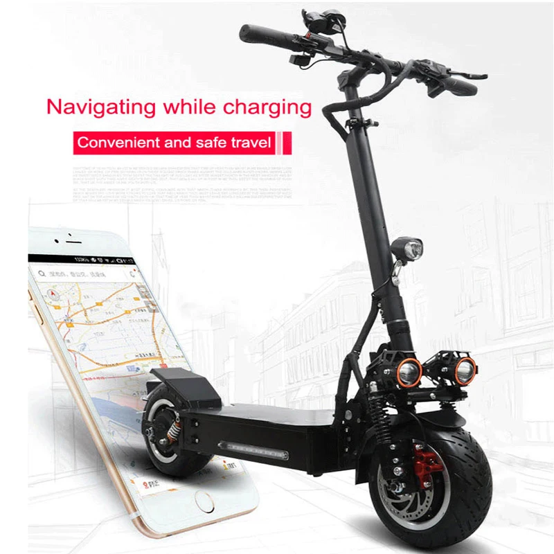 Discount 11inch Electric Scooter Adult 60V 3200W Strong Powerful Off Road New Foldable Electric Bicycle Fold Hoverboad Bike Scooters 2