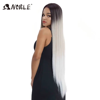 Noble Hair Wigs For Black Women Straight Synthetic Lace Front Hair 38 Inch Ombre Lace Front Wig Cosplay Blonde Lace Front Wig 3