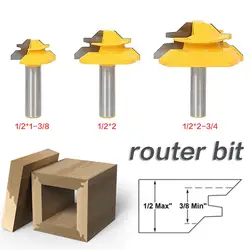 3 шт./компл. 1/2 хвостовика деревообрабатывающие 45 градусов Фреза шипорезный станок 1-3/8, 2, 2-3/4 шипорезный Станок Для деревообрабатывающий