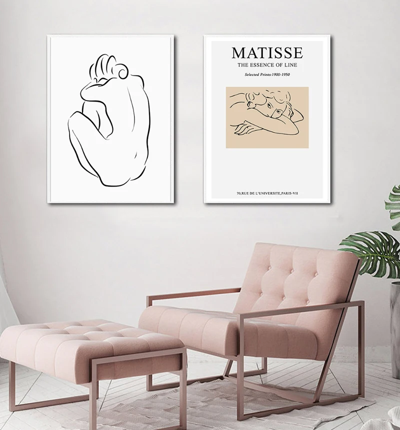 

Matisse Simple Fashion Modern Vogue Sketch Figures Style Home Decoration Paintings Poster and Prints Canvas Art Wall Picture Art