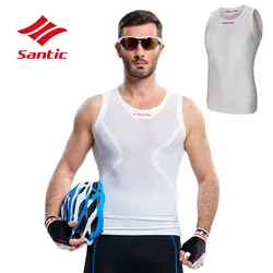 Santic жилет для велоспорта мужской дышащий анти-пот без рукавов Сетка велосипедная одежда сохраняет сухость Велосипедное нижнее белье