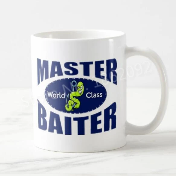 Funny Master Baiter Bass Fishing Coffee Mug Tea Cup Novelty Great Fishing  Gifts Dad Daddy Father Coworker Fishing Cups Ceramic