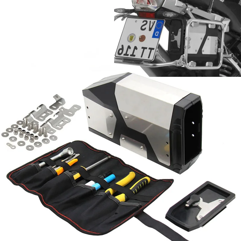 Ящик для инструментов для BMW r1250gs r1200gs lc/adv приключение 2002 2008 для BMW r 1200 gs левый боковой кронштейн Алюминий коробка