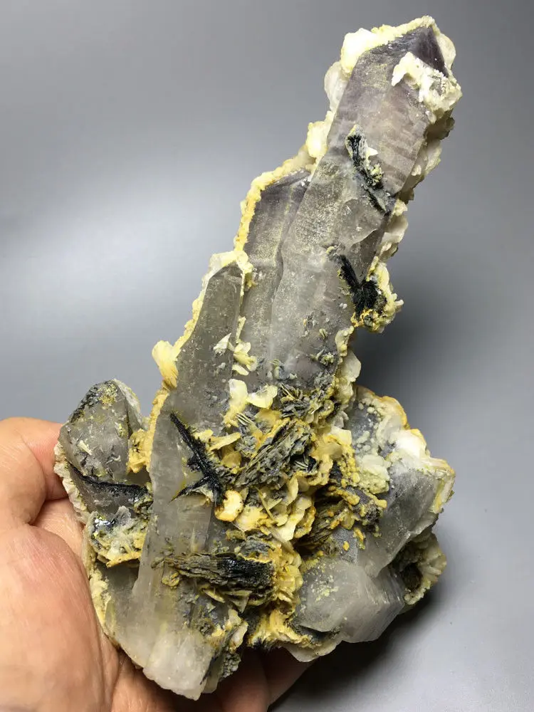 

659g NATURALQUARTZ CRYSTAL&calcite WAND POINT Healing FORM Inner Mongolia ramadan gifts