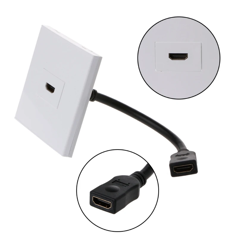 

Network Tool Kit 90 HDMI Wall Plate with Short Cable Support 3D 4K High-performance Flame-retardant PC Plastic Wall Plate