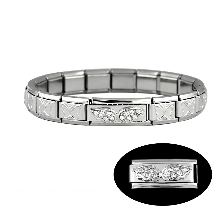 

Bracelets For Women Stainless Steel Bracelet Best Friends Wing Couple Flower Silver Bracelets Bangle 2018 New Jewelry Wholesale