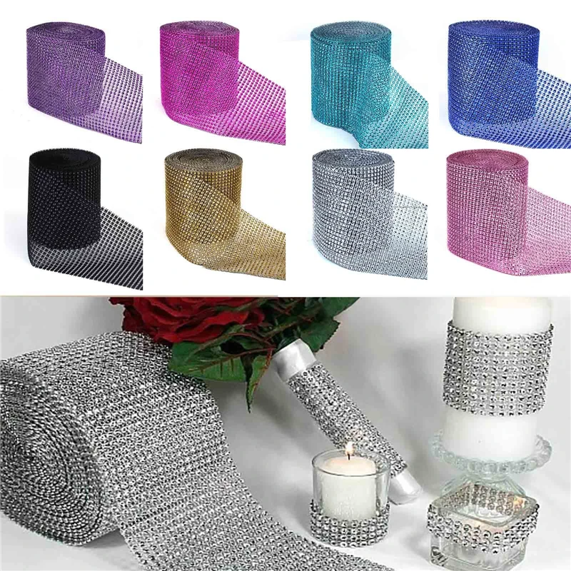 

Wholesale Hot 91.5cm 1PC Rhinestone Chain Diamond Mesh Trim Wedding Decor Bling Wrap Party Ribbon DIY Crafts for Vase Supplies,W