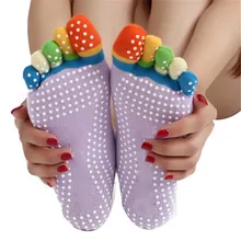 Новое поступление, женские хлопковые носки с пятью пальцами, 5 пар/лот, забавные носки для девушек и женщин, цветные массажные носки с 5 пальцами для пилатеса