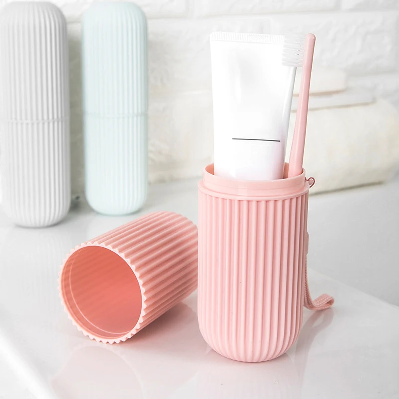 Креативный портативный держатель для зубной пасты и щетки чехол нескользящая полоса герметичная коробка для хранения пластиковая пара аксессуары для ванной комнаты