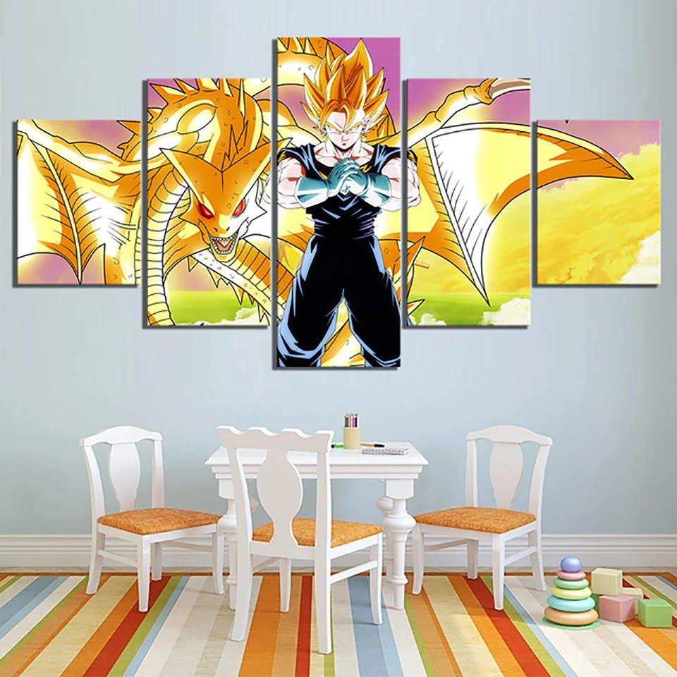 Wall-Art-Canvas-Print-Painting-5-Pieces-Dragon-Ball-Goku-Picture-Animation-Posters-Home-Decor-Living