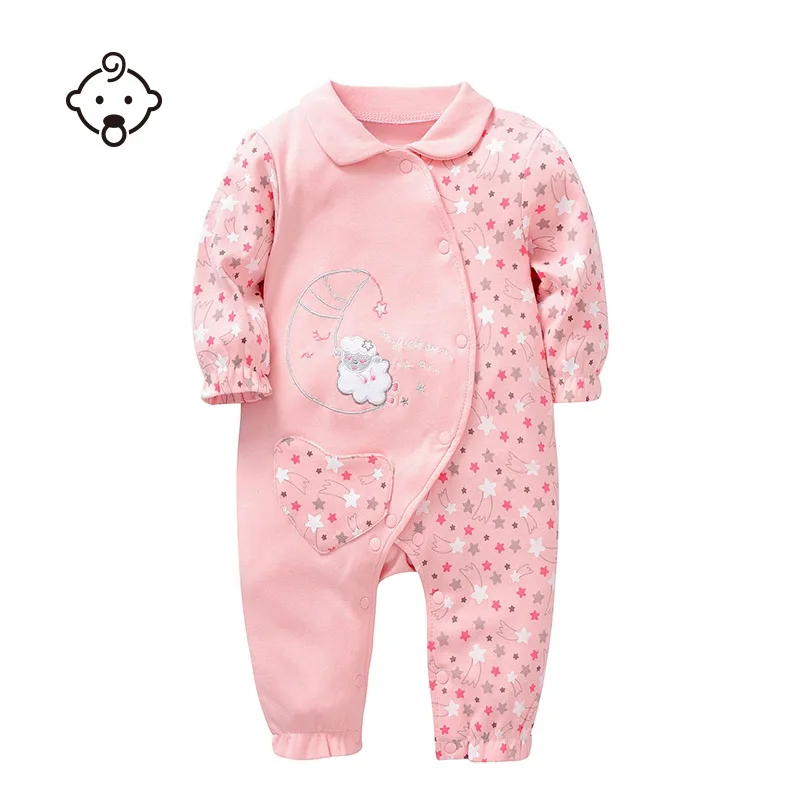 

New Baby Girls Rompers Clothes Pink Cartoon Printed Baby High Quality Cotton Jumpsuit Newborn Infant Girls Clothing Rompers