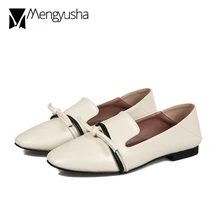 Тонкие Туфли с бантом; женские фирменные дизайнерские туфли на плоской подошве с квадратным носком; женские эспадрильи с большим ремешком и пряжкой; mujer; два размера; обувь на толстой подошве; Новинка