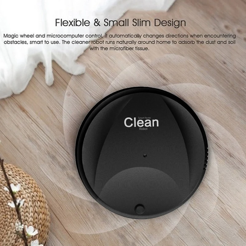 

Rechargeable Auto Smart Robot Vacuum Cleaner Strong Suction Dust Edge Clean Floor Dirt Vacuum Sweeper for Home Office Cleaner