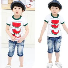 Chic Kid Toddler Tops Cozy T-Shirt Child Boys Crew Neck Watermelon Tee Shirt Hot