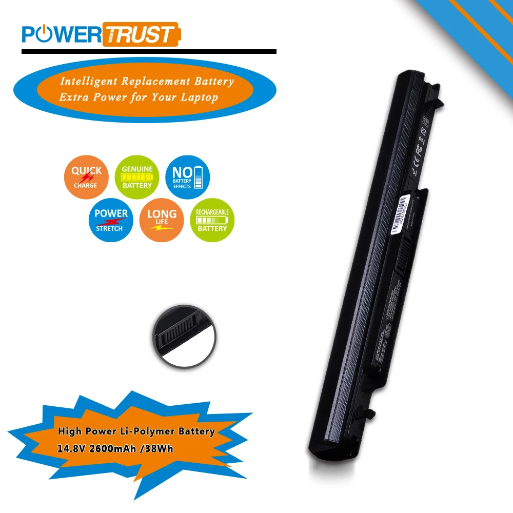 PowerTrust 14 8 V 2600mAh K56 Аккумулятор для ноутбука ASUS K46 A56 A46 K56C K56CA K56CM K46C K46CA K46CM S56 S46 A31 A32