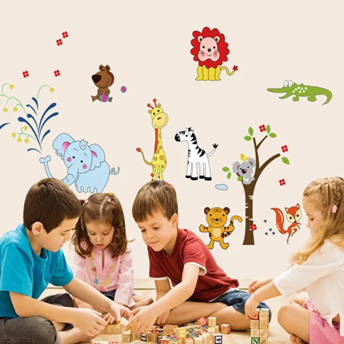 The kindergarten adornment picture Sweet and happy Colorful wall stick