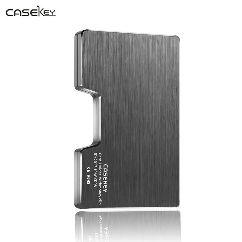 

CaseKey Metal Credit Card Holder Rfid Wallet Blocking Portable ID Card Case Men Aluminum Titanium Alloy Clip Pocket Porte Carte