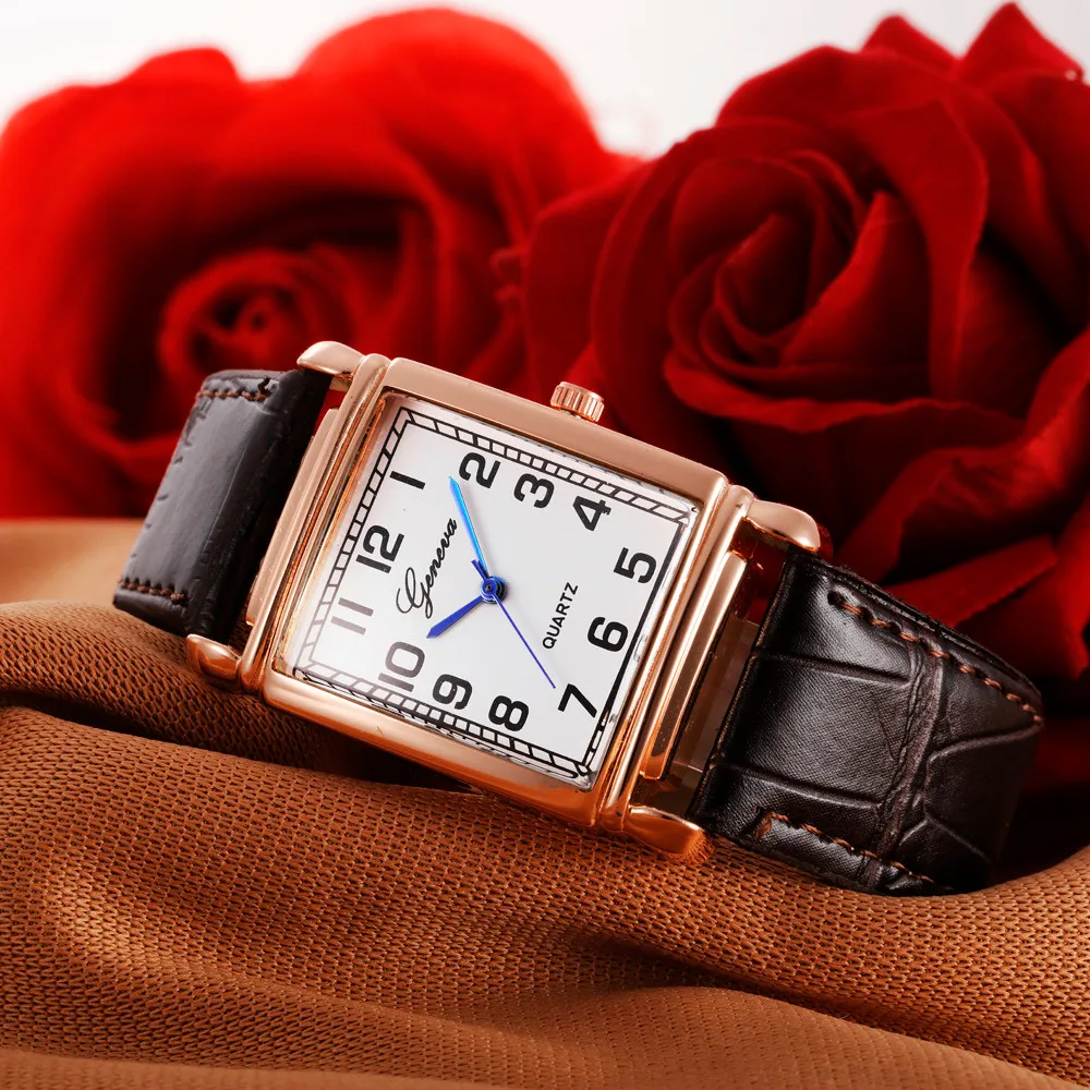 

luxury Reloj hombre Features square Digital dial Watches Ladies Blue pointer women Clock Analog hour Quartz Wrist saatler B40