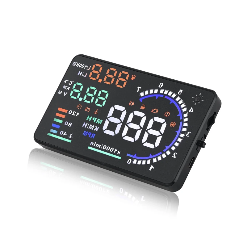 Автомобильный проектор JUEFAN A8 HUD Plug and play ODB II скоростной сигнализация на усталость