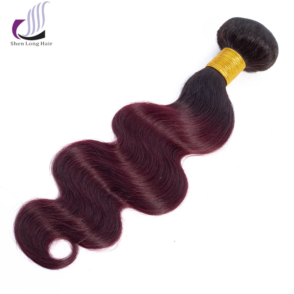 SHENLONG HAIR Body Wave Ombre Hair Bundles Brazilian Remy Human Hair Bundles 3 PCS 1B-99J 10-24 Inches Free Shipping