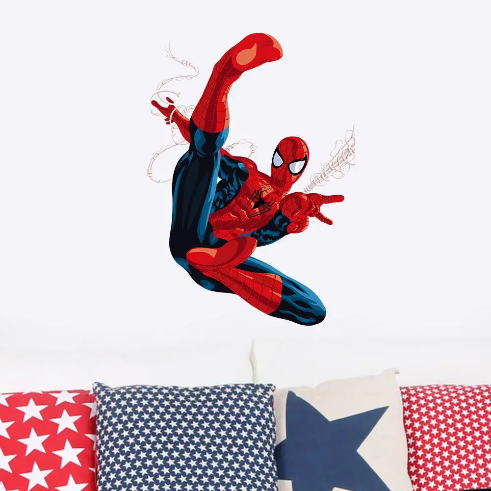 3d cartoon Spiderman Wall Stickers for Kids Rooms children room Wall decals Home Decor wallpaper Mural gift christmas decoration