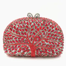 XIYUAN, брендовые серебристые металлические женские сумки, красные стразы, клатч, кошелек, кристалл, вечерние сумки, клатчи, женские свадебные сумки