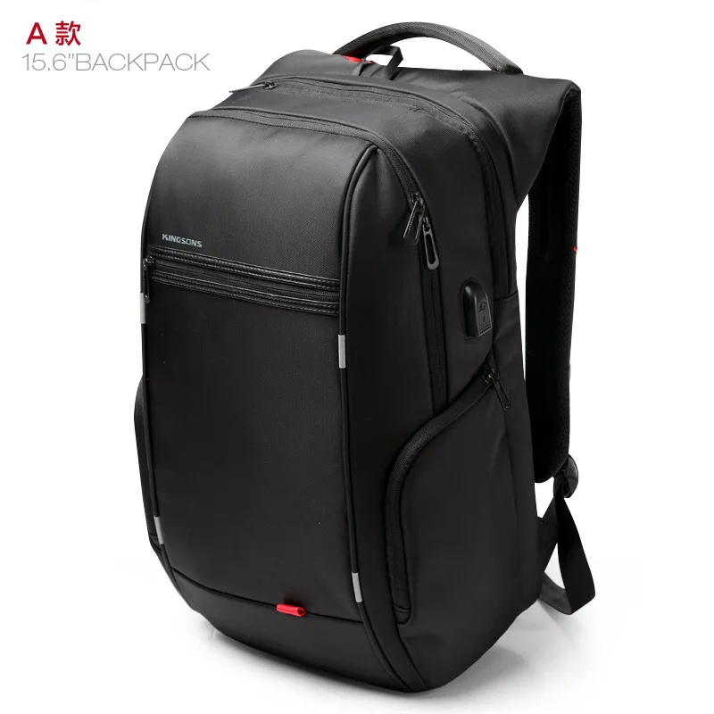 KINGSONS shoulder USB charging font b laptop b font bag 15 6 inch font b Laptop