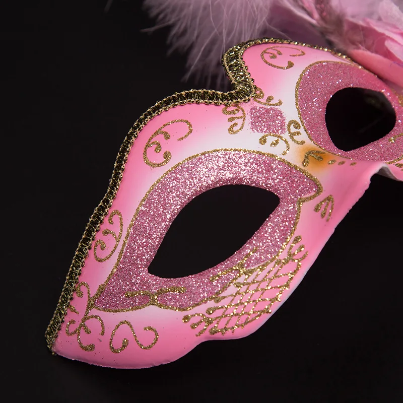 New Fashion Personality Crack Half Face Child Mask Festival Party Mystery Venice Prom Feather Flower Mask