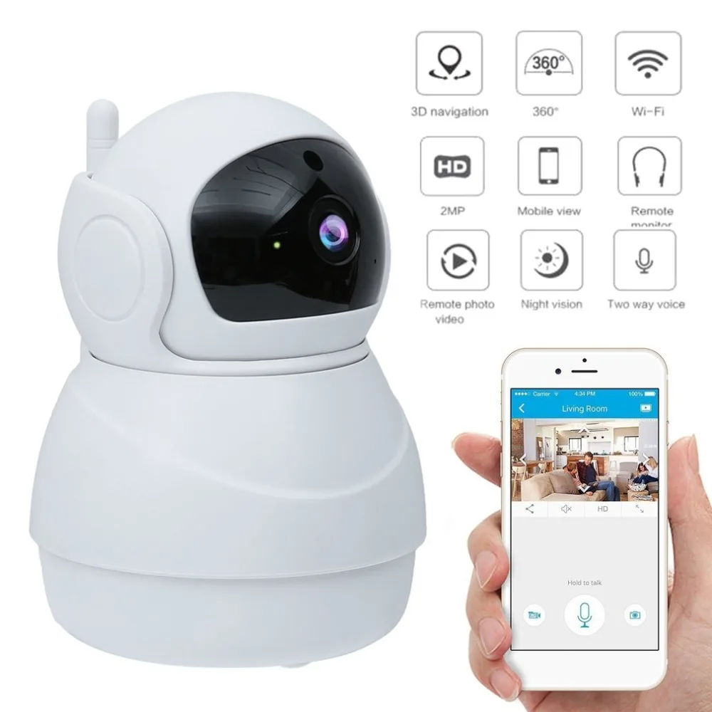 

Smart Security Camera HD 1080P WIFI IP Camera PTZ IR Night Vision Baby Monitor Home Video Camcorder Surveillance Webcam EU Plug