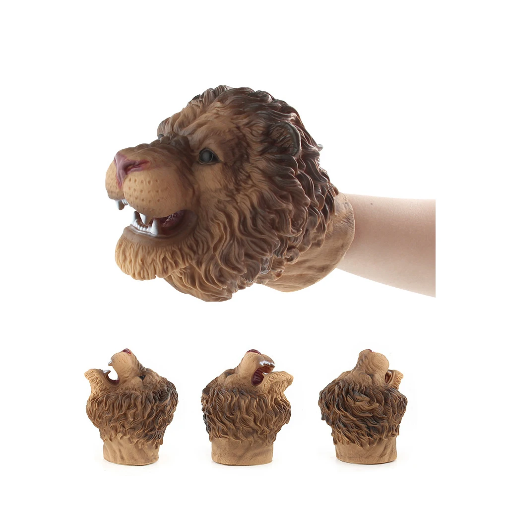 Simulation Zoo/ Farm Animal Head Model Hand Puppet Halloween Christmas Gift for Kids Children