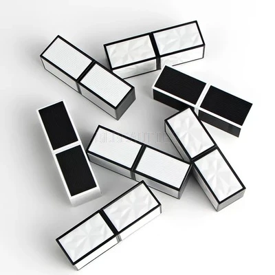 

300Pcs/Lot White & Black Stripe Empty Plastic Lipstick Tubes High Quality Lipstick Gloss Container DIY Lipstic Lip Balm Tube