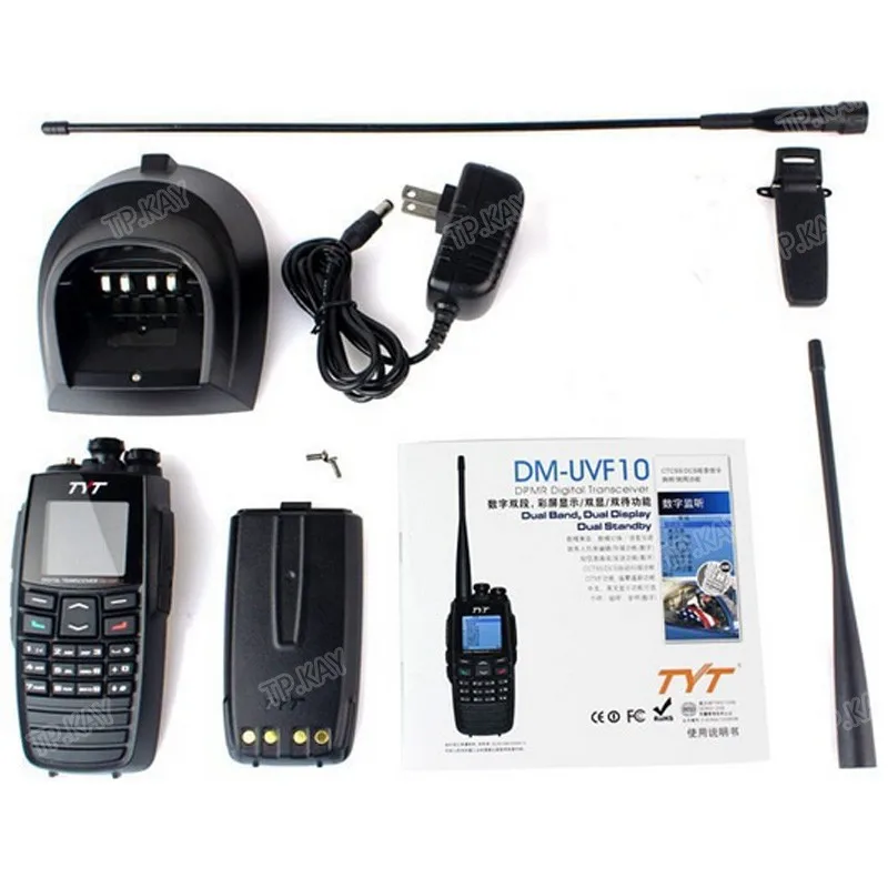 100% Новый оригинальный TYT DM-UVF10 136-174/400-470 МГц двухдиапазонный gps DPMR приемопередатчик двухстороннее радио