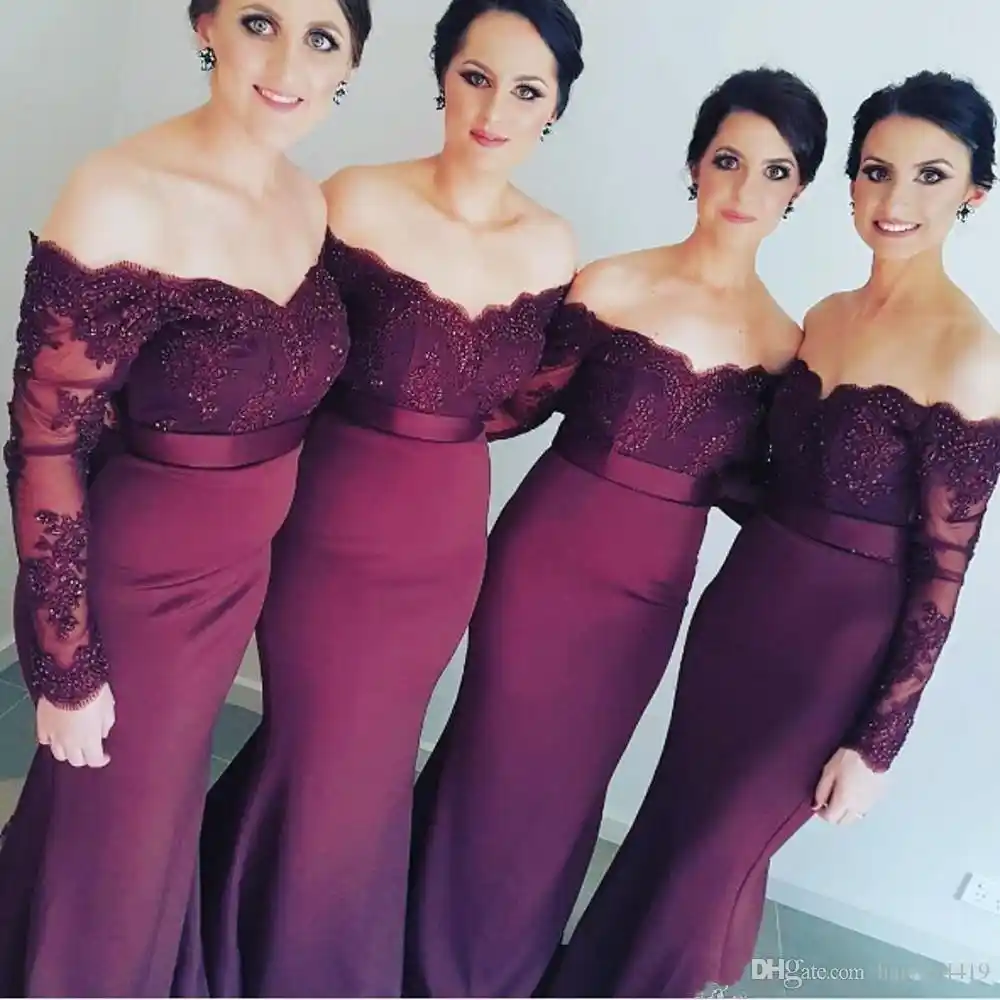 burgundy maid of honor dress