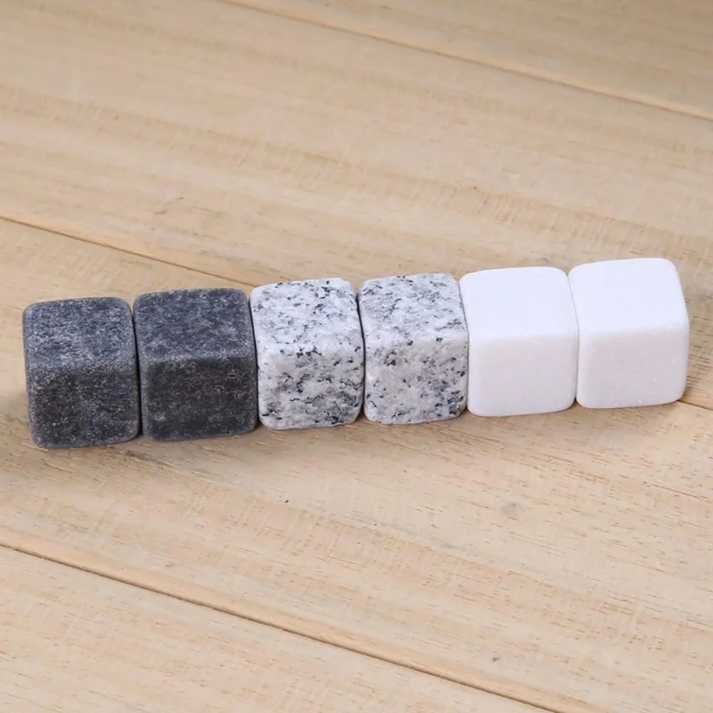 Marble Ice Cubes Drink Cooler Cooling Ice Cube Rocks Whiskey Cocktail Ball Mold Maker Bar Kitchen Tool 6pcs