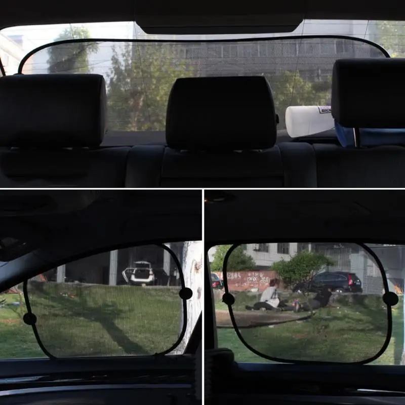 

5Pcs/Set Black Pinstripe Mesh Car Sun Visor Shield Front/Back/Side Window Screen Windshield Sunshade Sunvisor Car Auto Tools