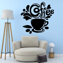 Free shipping coffee Wall Sticker Removable Wall Stickers Diy Wallpaper Waterproof Wall Decals Wall Decoration Murals