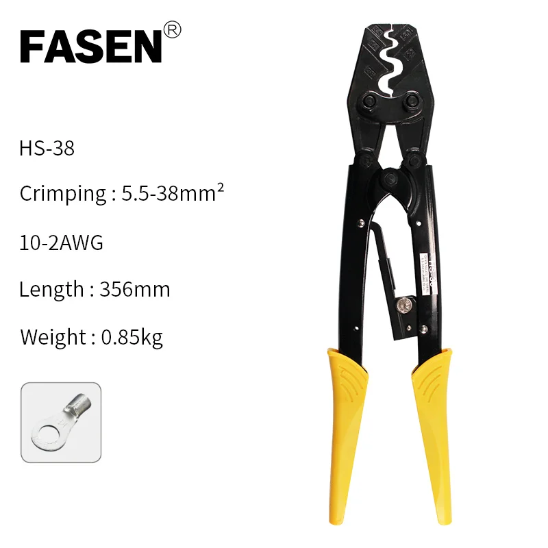 

HS-38Japanese style ratchet crimping pliers for terminal 5.5-38mmІ crimping toolspliers