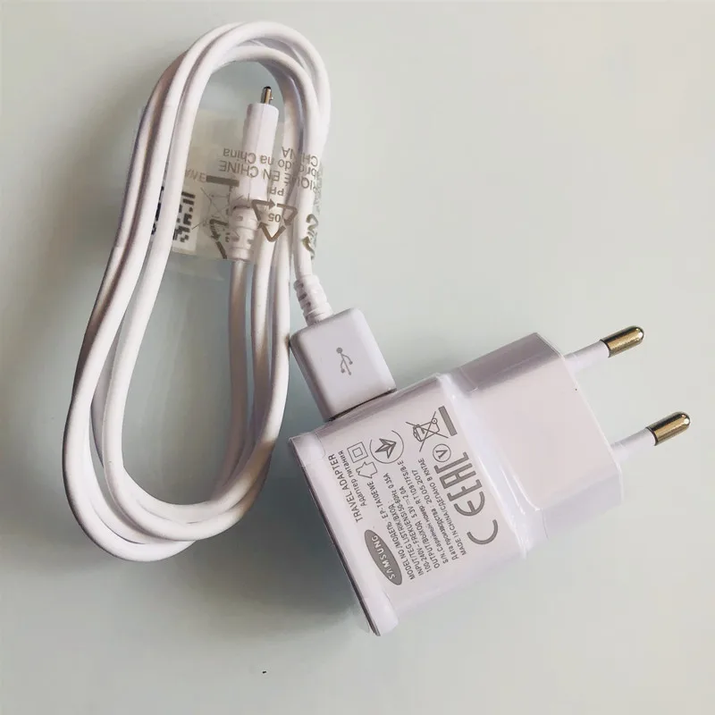 Оригинальное настенное зарядное устройство samsung 5,3 V 2A EU US адаптер 1/1. 5M Micro USB кабель передачи данных для galaxy s6 s7 edge a3 a5 a7 j3 j5 j7