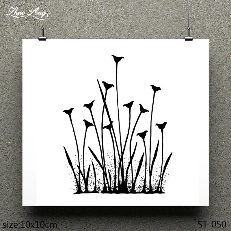 

ZhuoAng Erected Flower Pattern Design Clear Stamp / Scrapbook Rubber Stamp / Craft Clear Stamp Card / Seamless Stamp