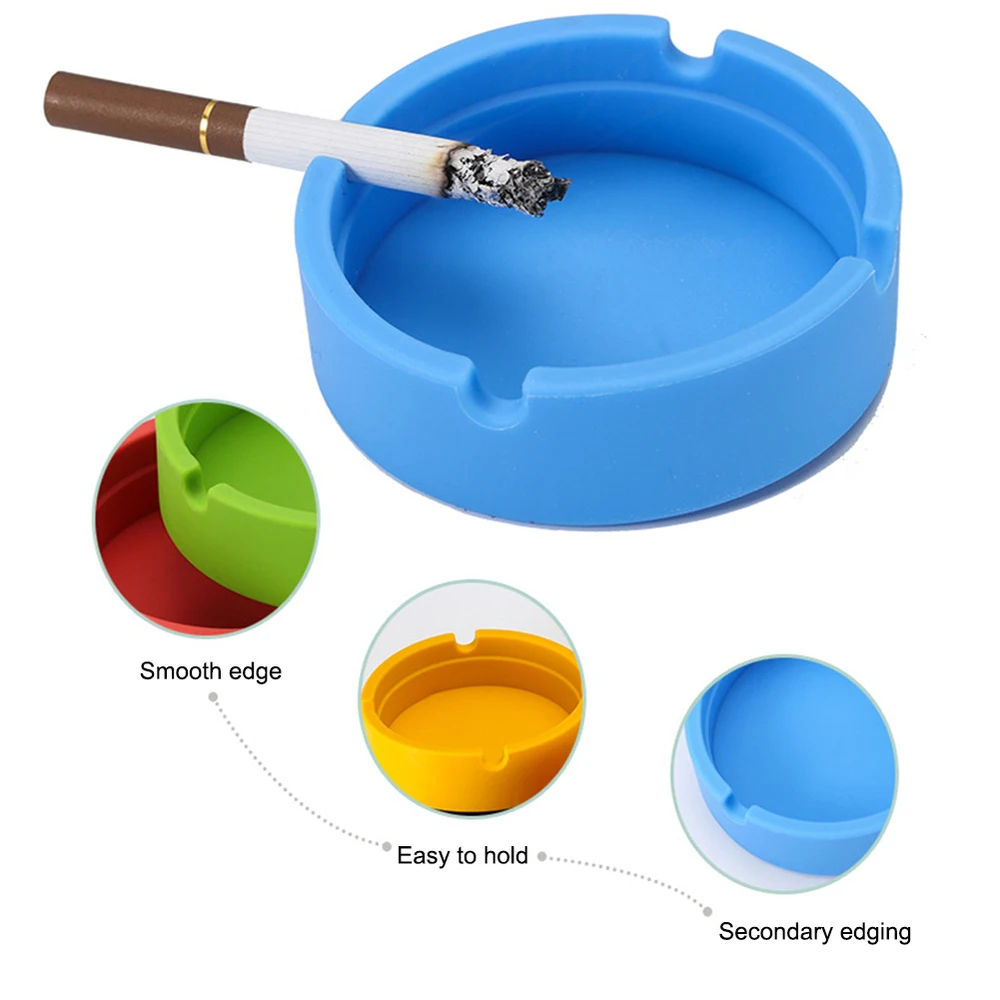 Soft Round Ashtray Ash Tray Holder Pluminous Portable Anti scalding