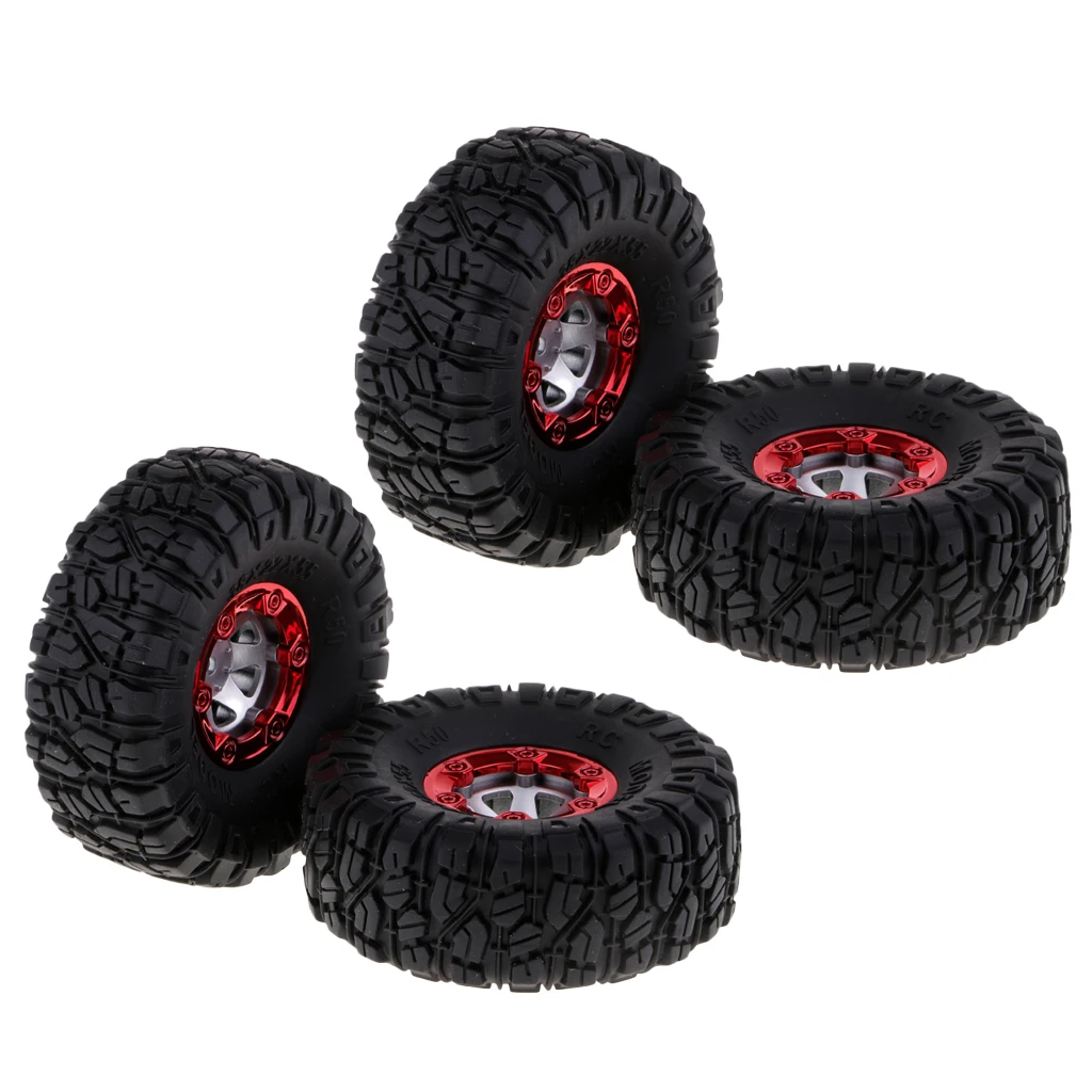MagiDeal 1:12 RC Truck Crawlers 100mm Rubber Tires Tyres with Wheel Hex 4x for Wltoys 12428 12423 FY01 FY02 FY03