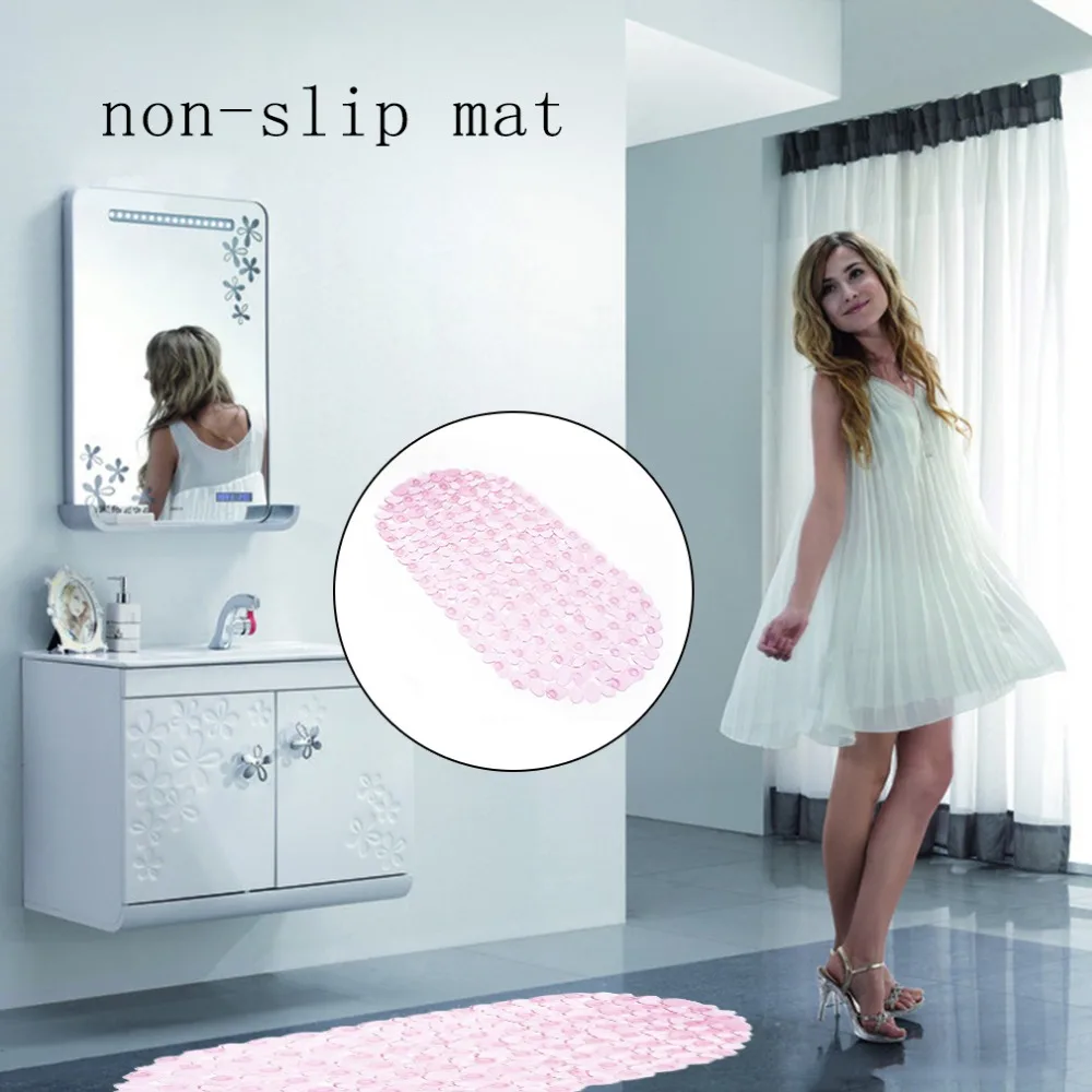 Buy Bathroom Anti Skidding Rubber Mats Suction Cups Printed PVC Bathroom Pebble